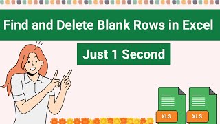 Find and Delete Blank Rows in Excel Just 1 Second [upl. by Enilehcim]