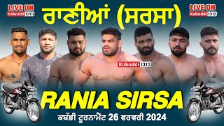 🔴LIVE Rania Sirsa Kabaddi Tournament 26 February 2024  wwwkabaddi1313com [upl. by Sathrum]