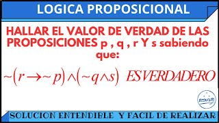 Hallar el valor de proposiciones Lógica Proposicional [upl. by Berny]