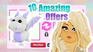 10 Best Offers I Got for NEW Lavender Dragon 😱  Adopt Me Trading [upl. by Akcinat]