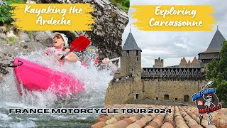 Kayaking The Ardeche and Exploring Carcassonne Motorcycle Tour of France 2024 [upl. by Ayana322]