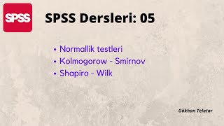 SPSS Dersleri 05 Normallik Testleri [upl. by Ynaittirb]