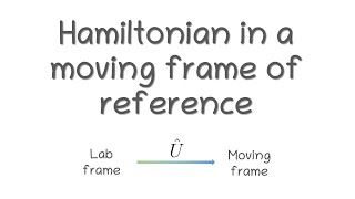 Hamiltonian in a moving frame of reference [upl. by Ahsinam]