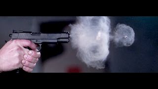 Pistol Shot Recorded at 73000 Frames Per Second [upl. by Ellitnahc]