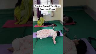 Supine Spinal Twisting Practice Class shorts yoga spinestretch yogagirl yogasana spinecurve [upl. by Kellie]