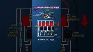 LED Flasher Circuit Using Ne555 and 8050 Transistor diyelectronics Ne555 electronicsproject [upl. by Ekaterina]