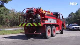 NJ wildfire burns hundreds of acres [upl. by Av474]