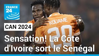 CAN 2024  Exploit de la Côte dIvoire qui élimine le Sénégal tenant du titre • FRANCE 24 [upl. by Solange678]