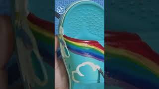 Trying to inovate slippers 🖌✌️art rongmoshal painting slippers [upl. by Luna]