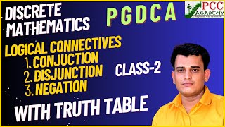 CLASS 2  Logical Connectives  Conjunction  Disjunction  Negation  Discreate Mathematics [upl. by Amabel]