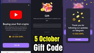 simple coin buying your first crypto code  Simple Coin Promo Code 5 October 30000 SMPL [upl. by Arrec]