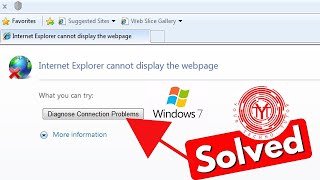 Internet Connection Problem Solved in Windows 7  Internet Explorer Does Not Display The Webpage [upl. by Anitrak]