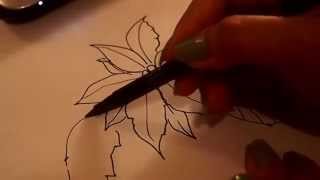 How to draw a Poinsettia [upl. by Eissen]