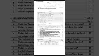 INVESTMENT ANALYSIS AND PORTFOLIO MANAGEMENT QUESTION PAPER 2017  AKTU MBA [upl. by Latsyrd429]