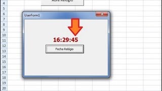 Vídeo Aula 15  Relógio digital em formulário excel com vba  com atualização segundo a segundo [upl. by Notlew195]