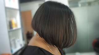 Aline boblob haircut  Short haircut  NYNY Salon [upl. by Nogaem]