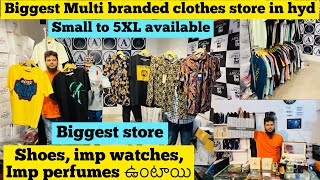 అతి పెద్ద బ్రాండెడ్ బట్టల స్టోర్ premium quality లో ఉంటాయి Hyderabad A brands menswear [upl. by Refinne408]