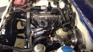 ALH vw turbo diesel swapped in 88 toyota 4x4 pickup first run [upl. by Amehr]