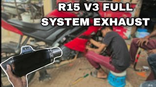 R15 V3 AKRAPOVIC FULL SYSTEM EXHAUST  2024  ESHANT VLOGS [upl. by Remle328]