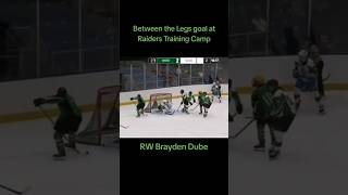 Brayden Dube Between the legs goal at Prince Albert Raiders Training Camp hockey shorts [upl. by Eendyc]