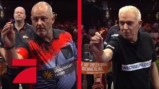 Frank Rosin amp Phil Taylor vs HP Baxxter amp Raymond van Barneveld  Gruppenphase  Promi Darts WM [upl. by Nalehp]