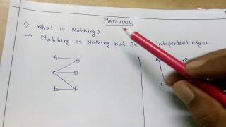 What is matching Discrete mathematics [upl. by Enajiram646]