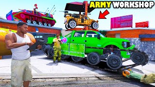 Franklin Upgrade His House To ARMY WORKSHOP In GTA 5  SHINCHAN and CHOP [upl. by Thomasine]