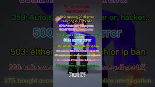 Roblox error codes part 5 shorts errorcodes [upl. by Nosbig536]