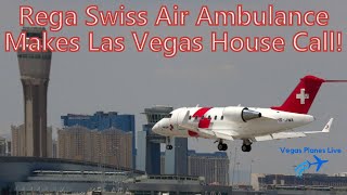 SOS Gorgeous Challenger 650 Rega Swiss Air Ambulance Makes Vegas House Call lasvegas aviation [upl. by Aynor800]