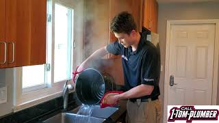 How To Clean A Kitchen Sink Drain With Boiling Water amp Dish Soap [upl. by Roda]