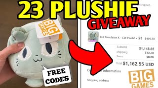 i BOUGHT 23 PLUSHIES 1000 and Im GIVING THEM ALL AWAY Pet Simulator X [upl. by Ongun]