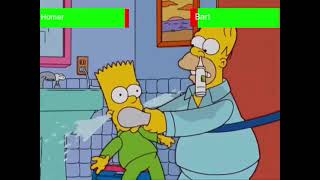 Homer amp Bart fight in the Bathroom  The Simpsons 1987 but with healthbars [upl. by Krakow]