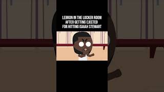 RDCworld1 Animated  LeBron In The Locker Room After Getting Ejected For Hitting Isaiah Stewart [upl. by Cly]