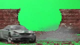 Green Screen FX Sports Car Crashes Through Wall [upl. by Strang]