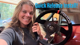 NC MX5 Steering Wheel Hub and Quick Release Install on the K24 NC MX5 [upl. by Zoe]