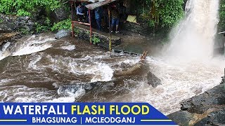 Bhagsunag Waterfall Flash Flood  Mcleodganj [upl. by Jarietta]