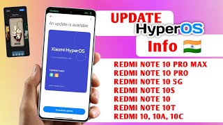 🇮🇳 HyperOS Update  Redmi Not 10 Note 10s Note 10 Pro 10 Pro Max10 5G 10T 5GRedmi 10 Series [upl. by Nowell]