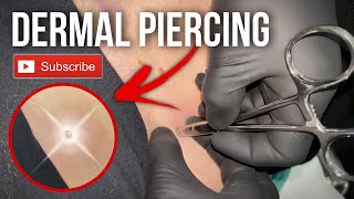 Dermal piercing procedure 💎 piercing dermalpiercing shorts [upl. by Eiwoh]