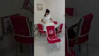 Part 5 set chair cushion tablecloth dining table and chair cover onepiece chair subcover wedding [upl. by Plafker975]