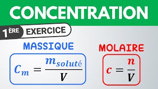 Calculer une concentration massique et molaire  Exercice  Chimie [upl. by Akcira]