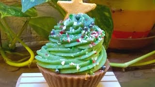 Making CP soap Christmas Tree Cupcakes [upl. by Ynoyrb439]