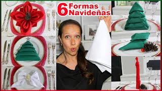 🎄 6 FORMAS DE DOBLAR SERVILLETAS NAVIDEÑAS ✅  Lecotiú [upl. by Ahtiek]