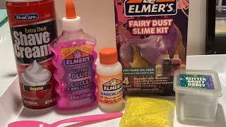 FRIZZLES CLUBHOUSE Making Fairy Dust Slime with 3 Easy Steps Adding Shaving Cream to Slime Sensory [upl. by Ado561]