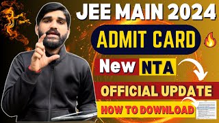 JEE Main 2024 Admit Card 🔥✅🚨  JEE Mains Admit Card 2024 How to Download JEE Main 2024 Admit Card [upl. by Akital]