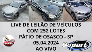 LIVE DE LEILÃO DE VEÍCULOS NO COPART NO DIA 05042024 [upl. by Elinore]