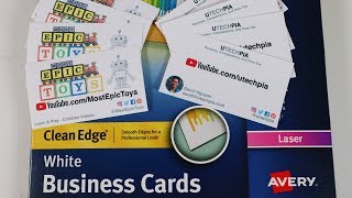 How to Print Business Cards at Home DEMO amp REVIEW Avery Clean Edge Business Cards [upl. by Anoirtac]