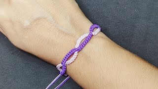 Pulseira Macrame Simples em Duas coresMacrame Bracelet Tutorial [upl. by Hills]