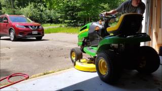 DIY John Deere Mower Belt Remove amp Replace how to [upl. by Zerla]