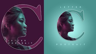 Letter C Portrait Design Tutorial in Photoshop [upl. by Amilas509]