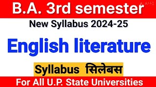 ba 3rd semester english syllabus  English Literature  BA 2nd year 3rd semester  New Syllabus 2024 [upl. by Naltiak]